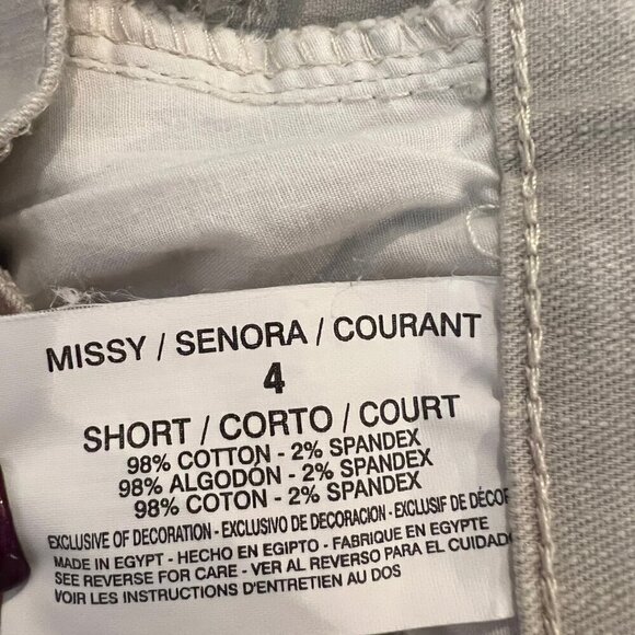 Women's Gloria Vanderbilt Cream Jeans with fancy stitched pockets, Size 4 - Picture 7 of 10